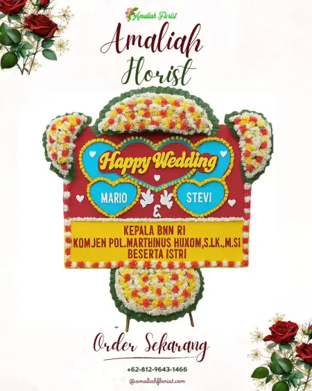 Papan Bunga Pernikahan Noyan